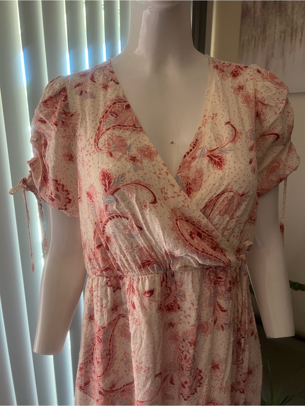 torrid Pink Paisley faux Wrap Midi Dress